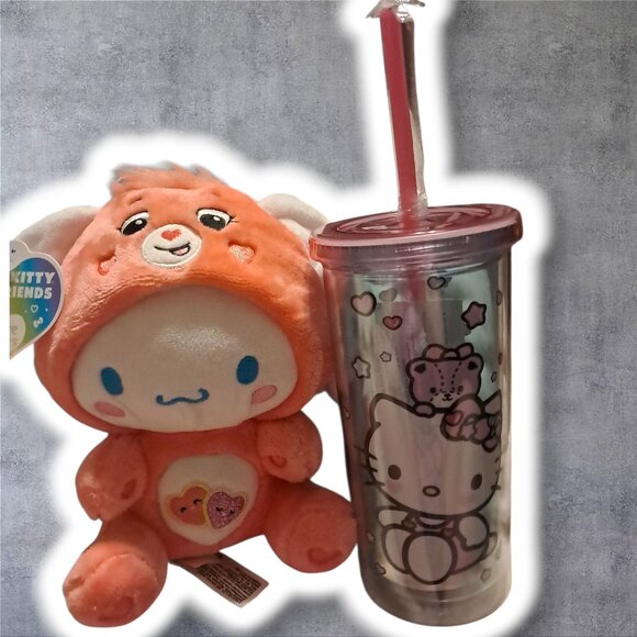 Hello Kitty Stacked Donuts Carnival Cup Care Bears Hello Kitty 9" plush - Cinnam - Picture 1 of 5